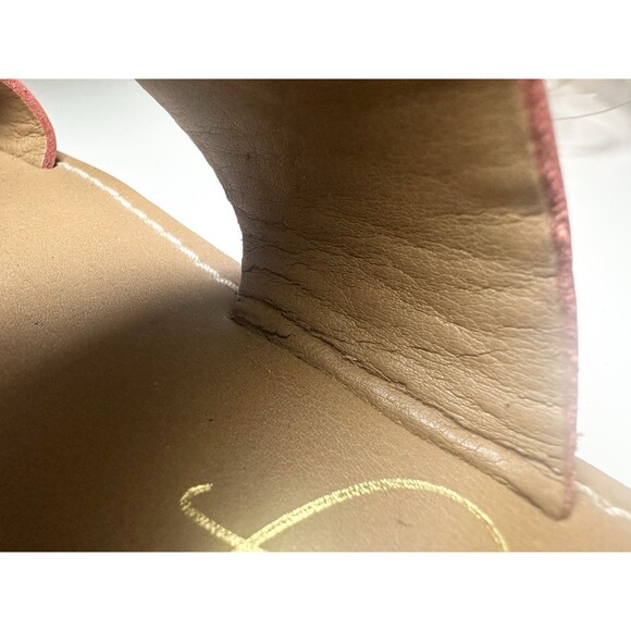 Arturo Chiang Orange Gold Studded Leather Flat Ankle Strap Sandals Women's 9M - Picture 7 of 10